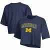 Women's Champion Navy Michigan Wolverines Cropped Boyfriend T-Shirt 1 Women's Champion Navy Michigan Wolverines Cropped Boyfriend T-Shirt -Champion shop unnamed file 9741