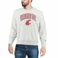 Men's Champion Gray Washington State Cougars Arch Over Logo Reverse Weave Pullover Sweatshirt -Champion shop unnamed file 9820