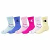 Girls Champion® Multi-Script 6-Pack Crew Socks Raspberry Shock -Champion shop unnamed file 983