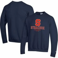 Men's Champion Navy Syracuse Orange Team Stack Powerblend Pullover Sweatshirt -Champion shop unnamed file 9877