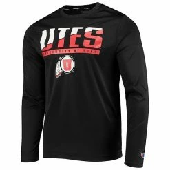 Men's Champion Black Utah Utes Wordmark Slash Long Sleeve T-Shirt -Champion shop unnamed file 9885