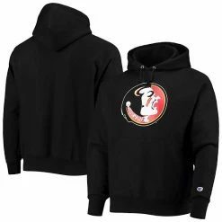 Men's Champion Black Florida State Seminoles Vault Logo Reverse Weave Pullover Hoodie