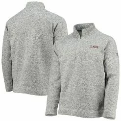 Men's Champion Heathered Gray LSU Tigers Fleece Raglan Quarter-Zip Jacket -Champion shop unnamed file 9990