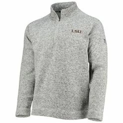 Men's Champion Heathered Gray LSU Tigers Fleece Raglan Quarter-Zip Jacket -Champion shop unnamed file 9991